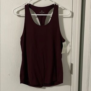 Athleta Like New Embellished Backside Buttery Soft Burgundy Tank Top Size XS